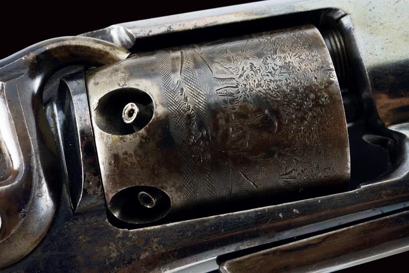Raro e Interessante Allen & Wheelock Sidehammer Navy Revolver con Calcio Smontabile e Cassetta