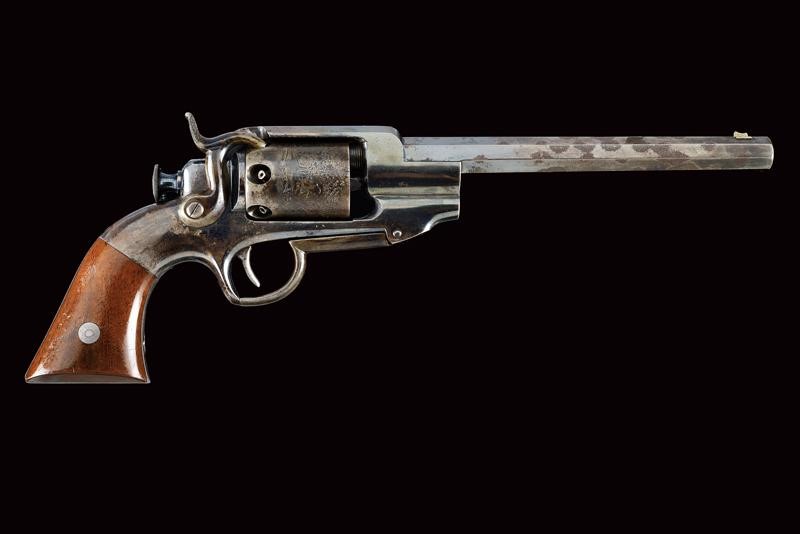 Raro e Interessante Allen & Wheelock Sidehammer Navy Revolver con Calcio Smontabile e Cassetta