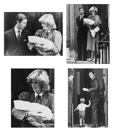 Stampe fotografiche di Lady Diana e il Principe Carlo (Second Baby), gelatina ai sali d'argento, ...