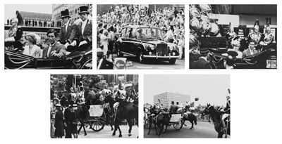 Stampe fotografiche vintage di Prince Charles e Lady Diana in partenza per il viaggio di nozze, 1...