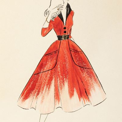 Ragazza con Vestito Rosso