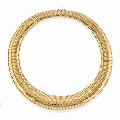 Girocollo in oro giallo 18k, maglia tubogas