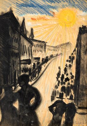 Scheiber Hugo  - City at sunrise