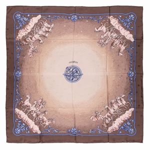 Cosmos silk twill scarf