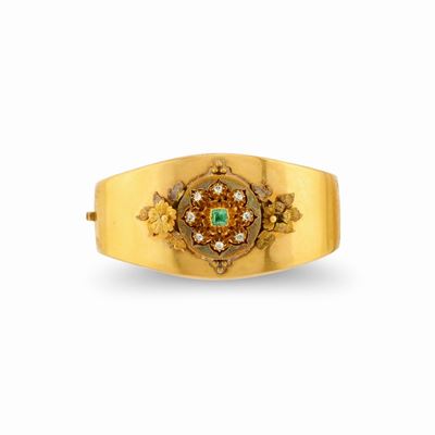 Bracciale Rigido con Smeraldo