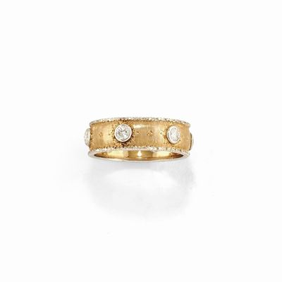 Buccellati, Anello in oro bicolore 18k con diamanti