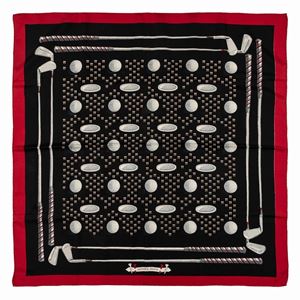 Golf Clubs silk twill scarf