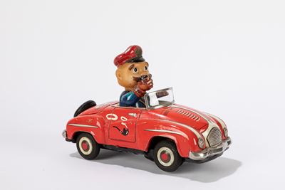 Auto giocattolo modello Smokeyjoe, in latta con funzionamento a batteria, Giappone