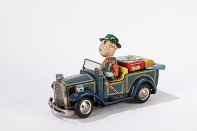Giocattolo in latta 'Auto Whilsting Willy', funzionamento a batteria, Giappone