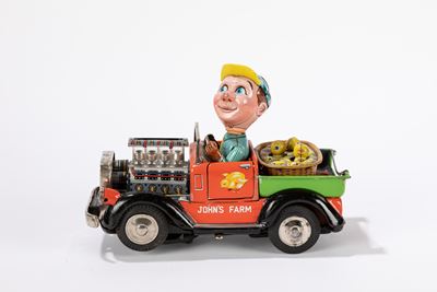 Giocattolo d'epoca, Auto John'S Farm in latta con funzionamento a batteria