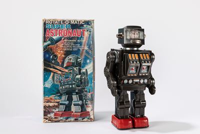 Robot Super Astronaut, giocattolo in latta con scatola originale, Giappone, cm 30