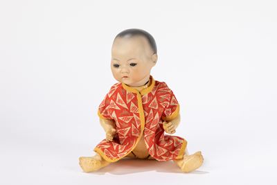 Bambola bebè orientale in bisquit, Germania, primi '900