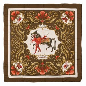 Cheval Turc silk twill scarf