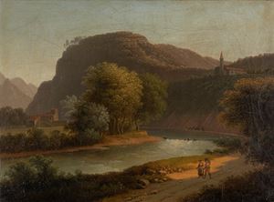 Gozzi Marco - Lombard landscape with figure