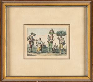 Attributed to Saverio Della Gatta (Lecce 1758- circa 1828) "Oil seller, drummer and jug"