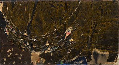 Curve, décollage su tela, 1954