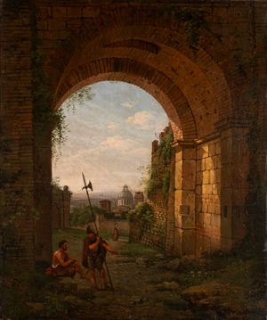 Scuola lombarda, secolo XIX - Roman scene