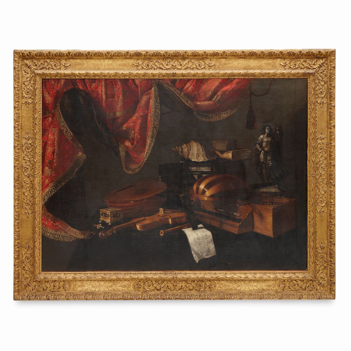 Attribuito a Evaristo Baschenis (bergamo, 1617 – 1677) - Strumenti Musicali, Foglio con Spartito,...