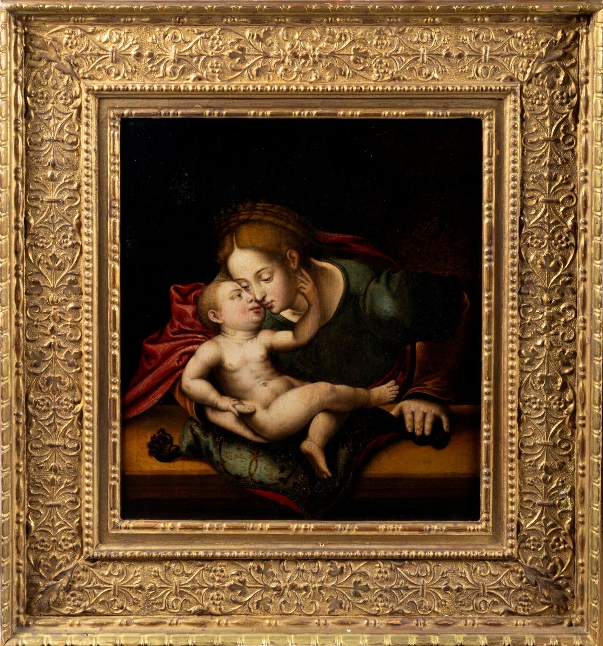 Cerchia di Quentin Massys (lovanio 1466 – Anversa 1530) - Madonna con Bambino, olio su tavola