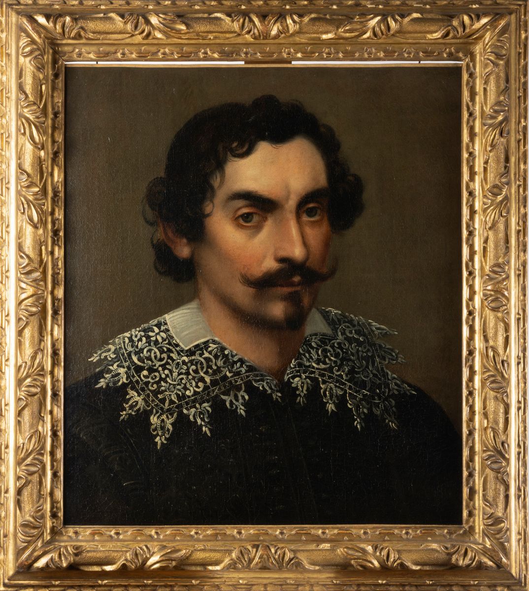 Scuola Lombarda, Secolo XVII - Ritratto di Gentiluomo a Mezzobusto con Colletto di Pizzo