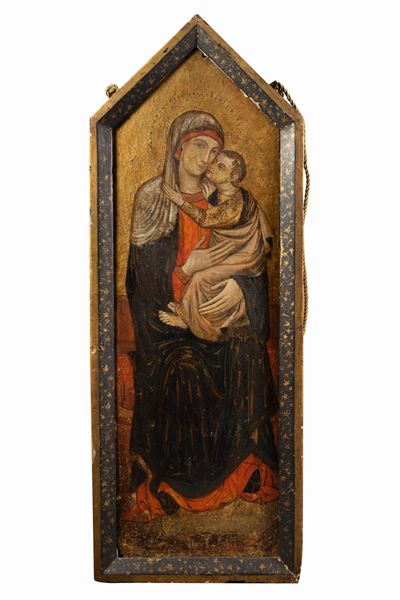 Madonna con Bambino, tempera e oro su tavola centinata