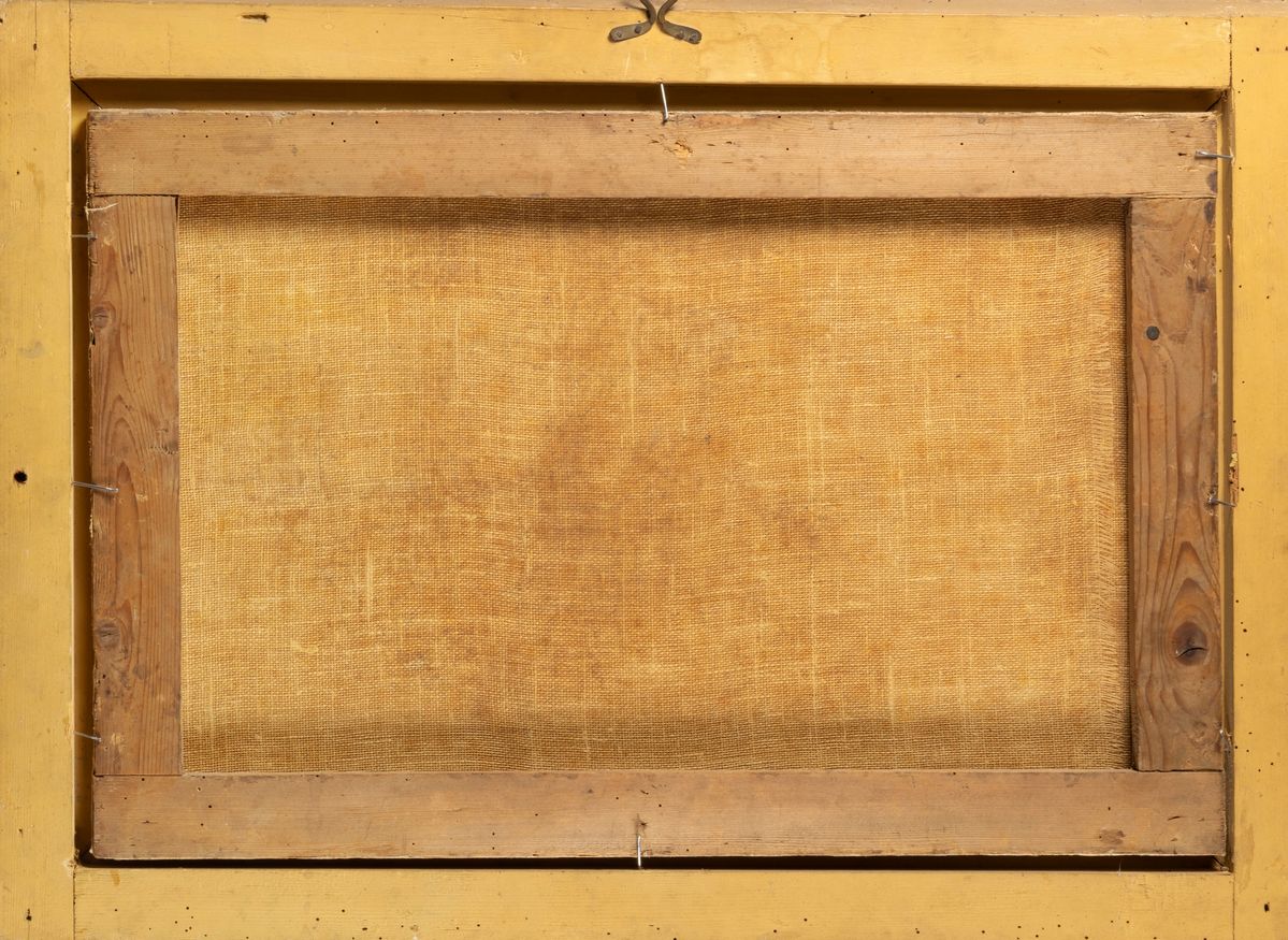 Scuola Fiamminga, Secolo XVII - Paesaggio Fluviale con Accampamento di Popolani Presso Antiche Ro...