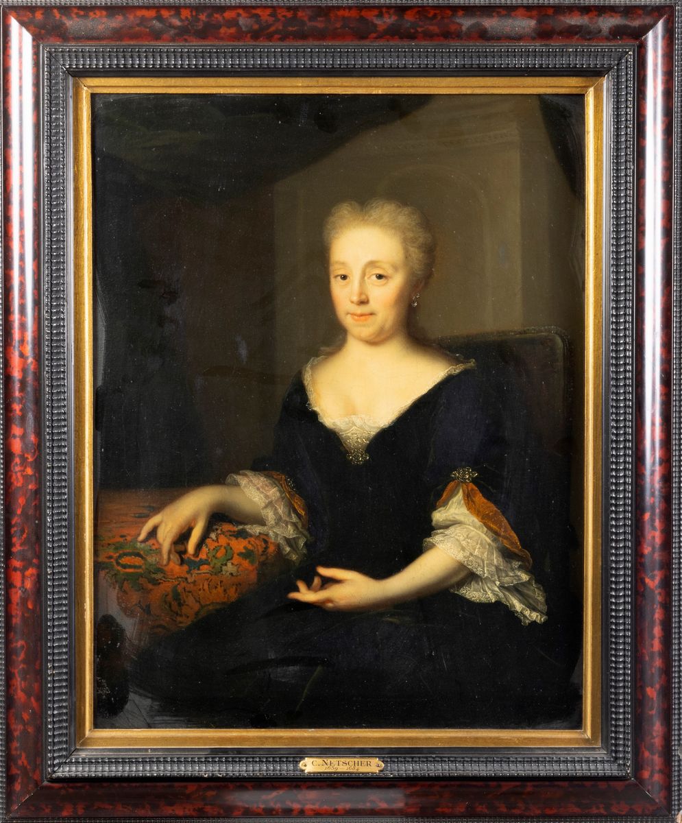 Scuola Olandese, Secolo XVIII - Ritratto di Justina Clara Demoor a Tre Quarti di Figura