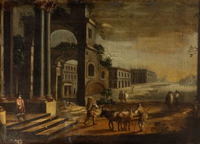 Capriccio Architettonico con Viandanti