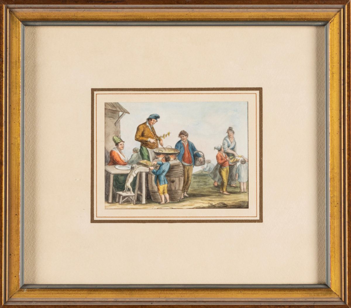 Cerchia di Saverio della Gatta (lecce 1758- Circa 1828) - Scene di Vita Napoletana