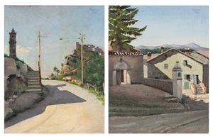 Negroni Alberto - The street of the villa in Sestola; Montombraro, 