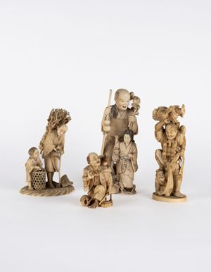 ☼FOUR IVORY OKIMONO