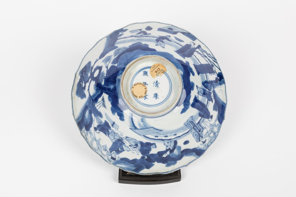 Ciotola in porcellana bianca e blu, Cina, periodo Kangxi (1661-1722)
