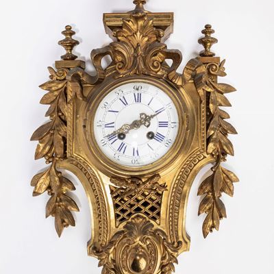 Orologio da parete, bronzo dorato, Francia, fine XIX secolo