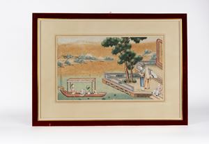  - Two watercolor prints, China, 19th century