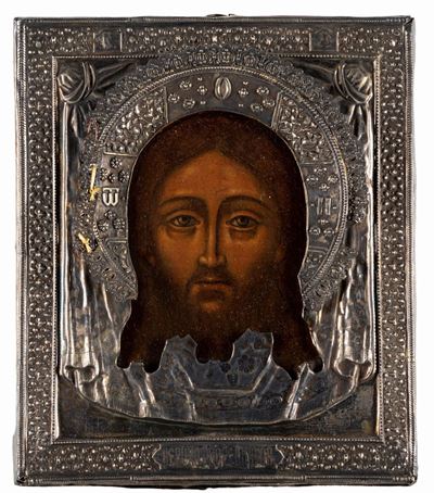 Icona Raffigurante il Salvatore. Scuola di Mosca, Secolo XVIII