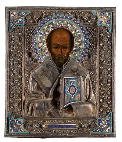 Icona Raffigurante Santo Benedicente. Russia, Datata 1894