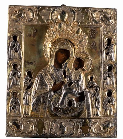 Icona Raffigurante Madonna con Bambino. Russia, Secolo XVIII/XIX