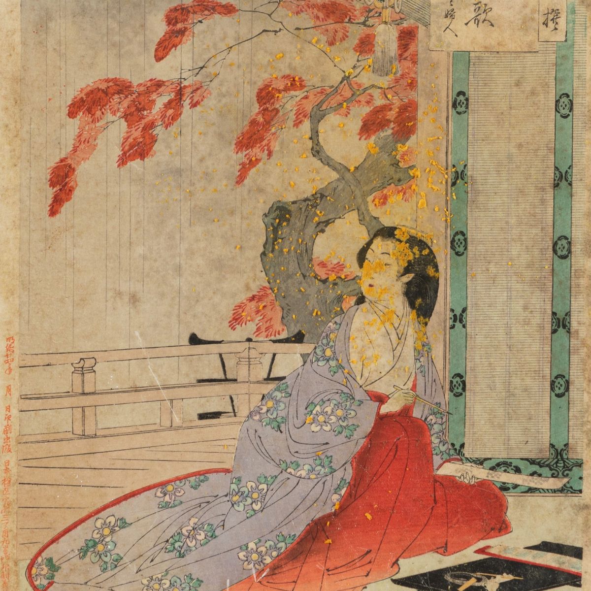 Scuola Ukuyo-e, Lotto di sei incisioni Giapponesi, periodo Meiji (1868-1912)