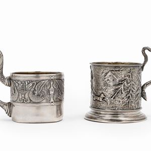 Two silver mugs, Russia, Early 20th Century