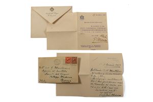 Marconi, Guglielmo - Two letters, one signed and one entirely handwritten, with envelope