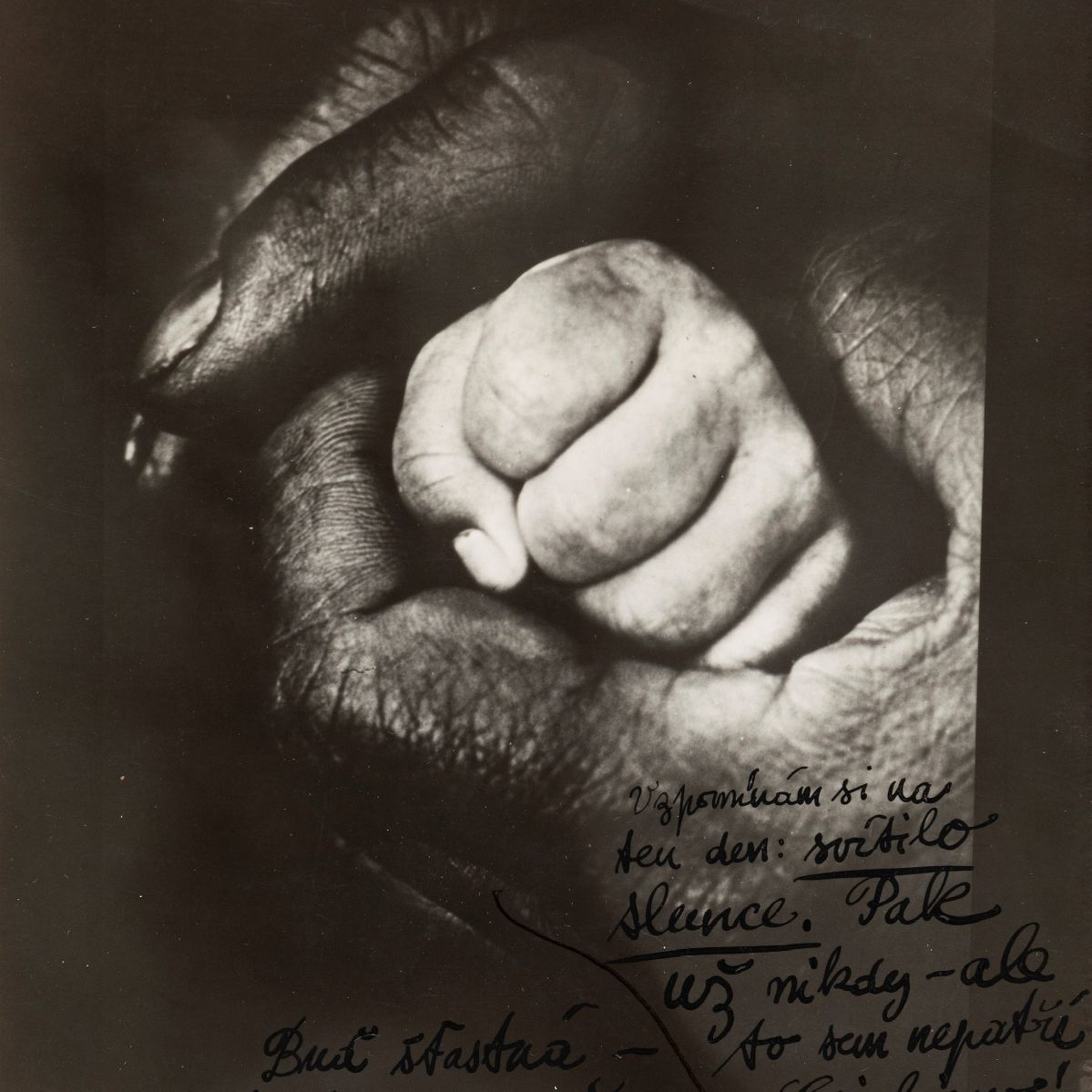 Jan Saudek - Senza titolo - Tre stampe alla gelatina ai sali d'argento e una C-print con lettere ...