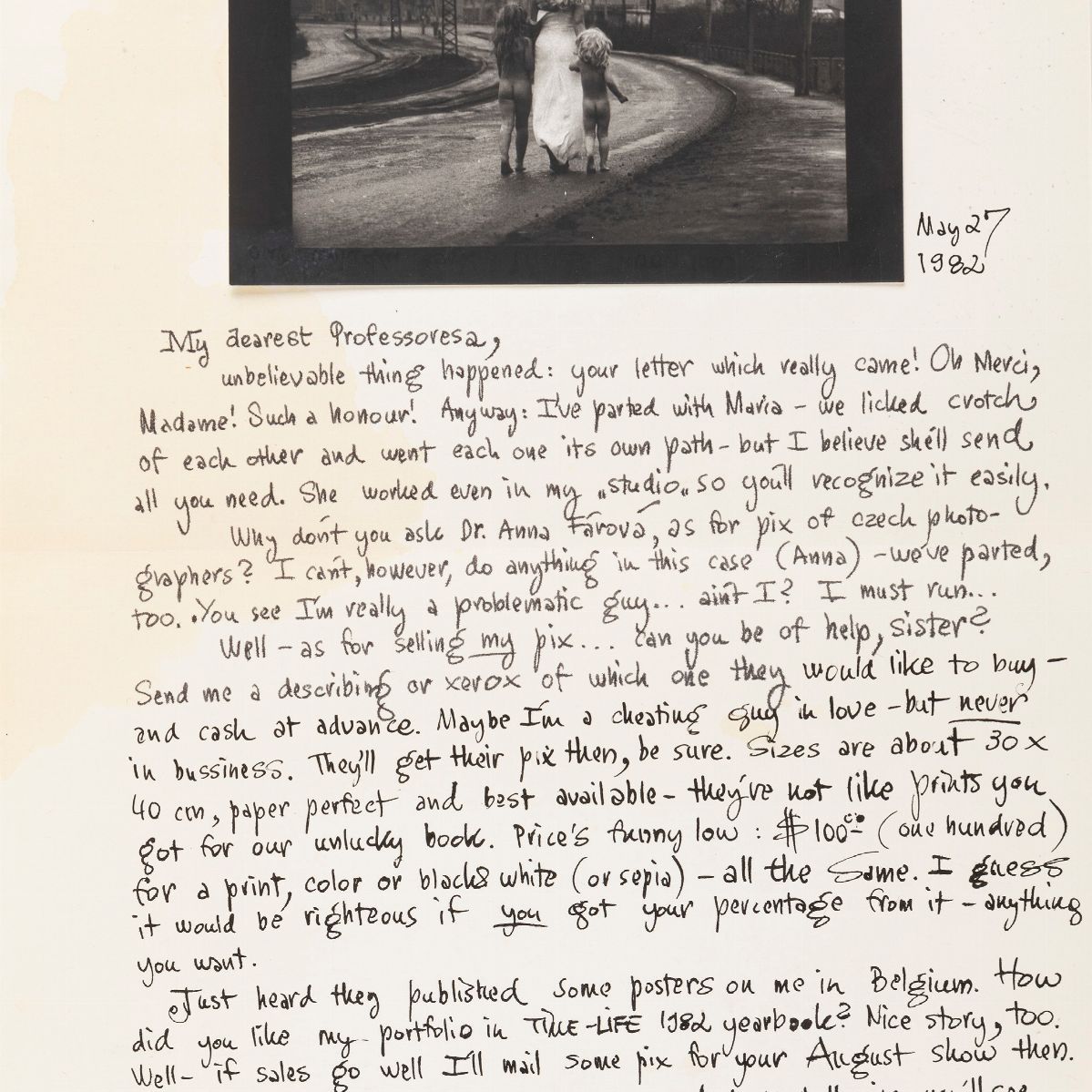Jan Saudek - Senza titolo - Tre stampe alla gelatina ai sali d'argento e una C-print con lettere ...