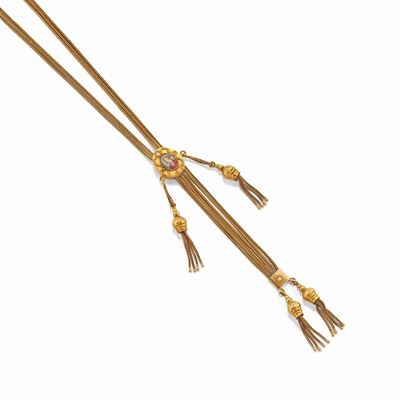 Collana saliscendi, oro giallo 18k, XIX secolo