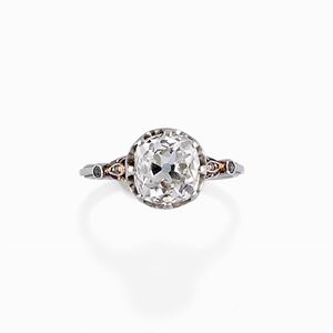 Anello solitario con diamante, sec XIX