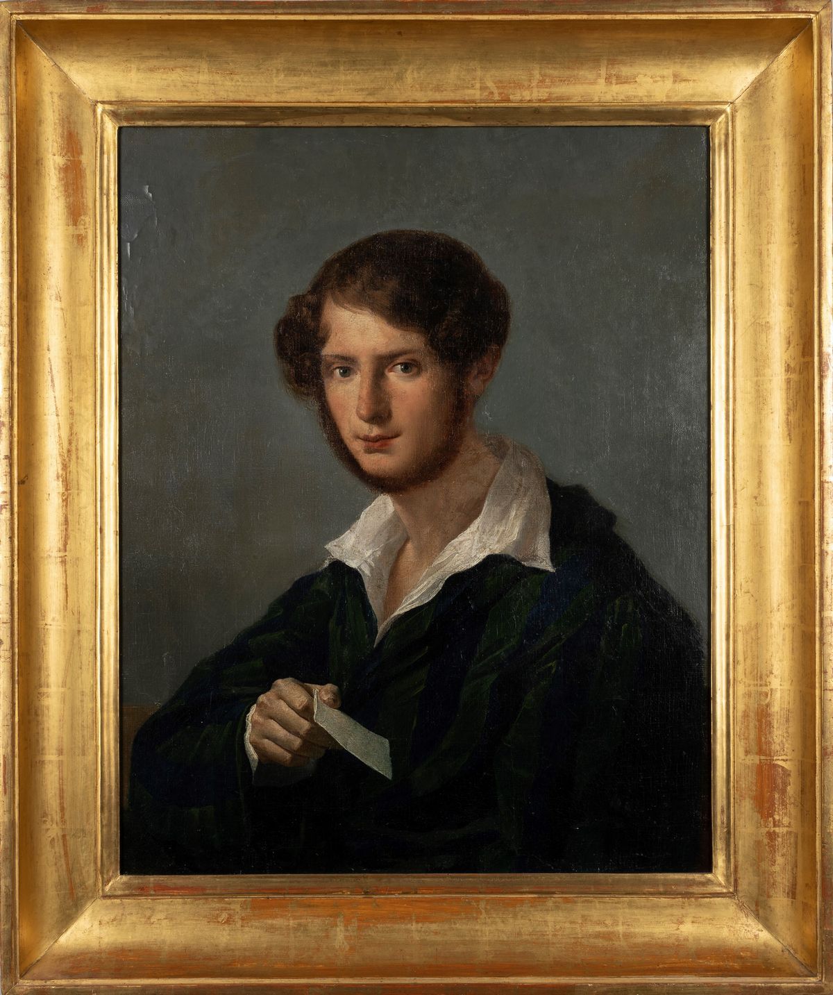 Scuola Lombarda Prima Metà del XIX Secolo - Ritratto di Giovane Letterato