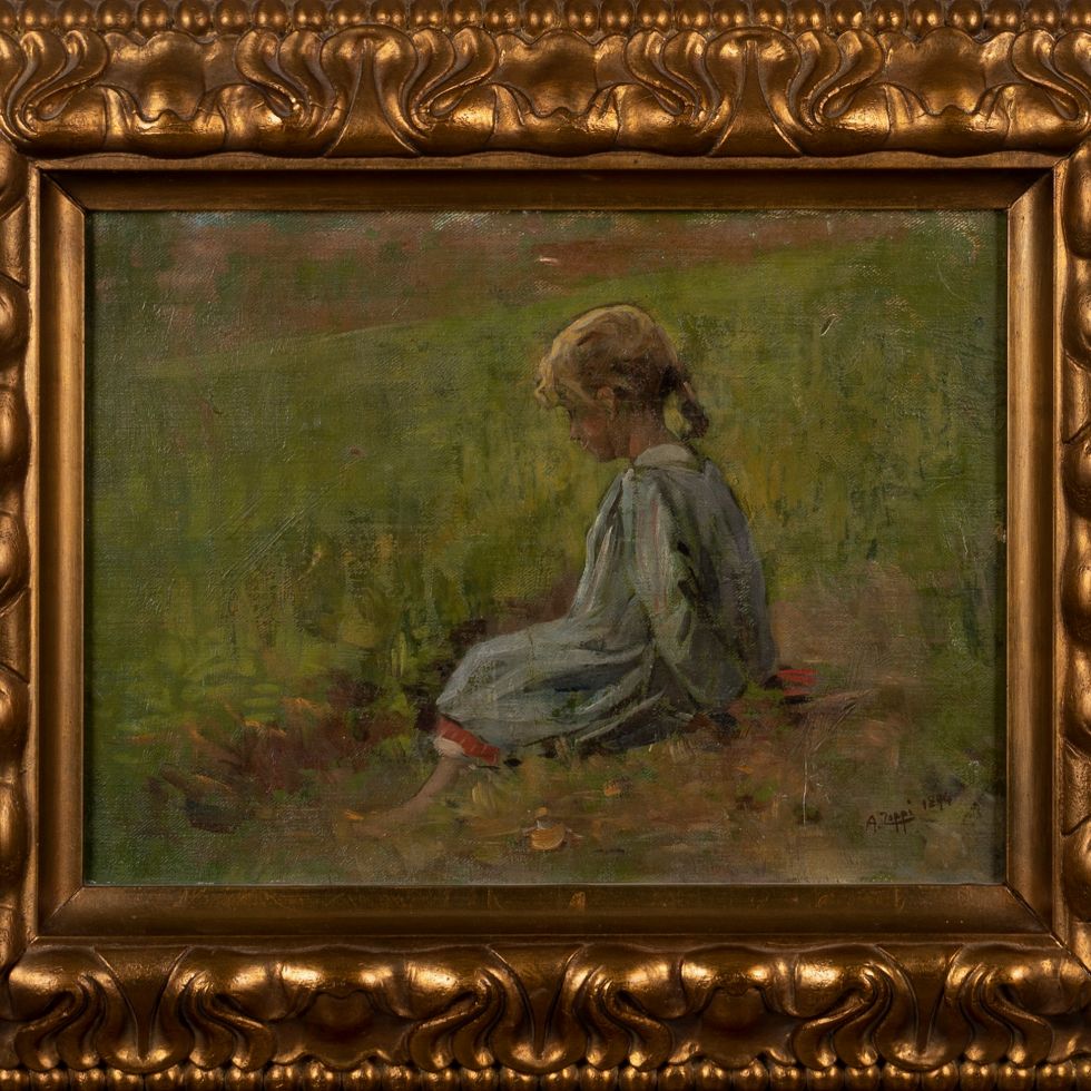 Antonio Zoppi - Bambina in un Prato