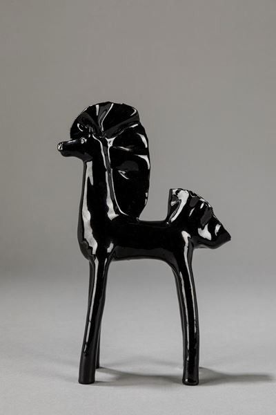 Cavallino nero, ceramica smaltata nera
