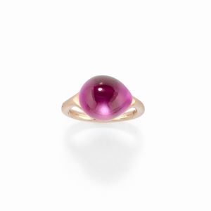 A 9k yellow gold and red stone ring, Pomellato, "Rouge Passion"