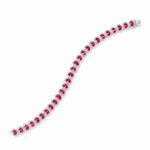 A 18k white gold, ruby and diamond bracelet