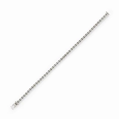 Bracciale tennis in oro bianco 18k con diamanti, circa 7,50 ct